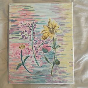 Study of flowers watercolor painting.